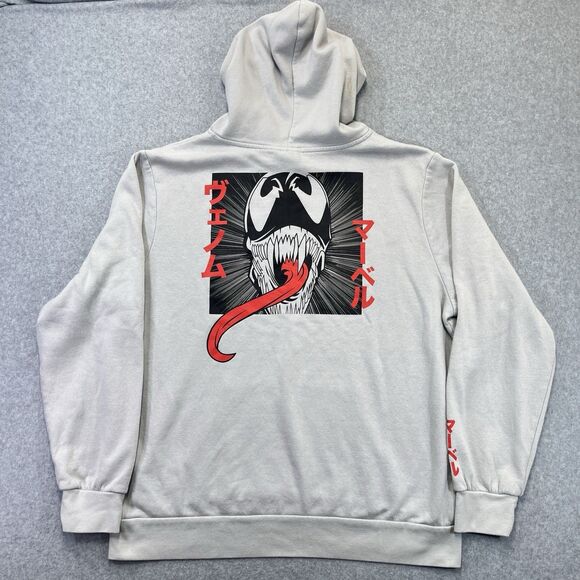 Venom Marvel Hoodie Mens 2XL XXL Gray Japanese Comic Spiderman Pullover READ - Picture 5 of 10